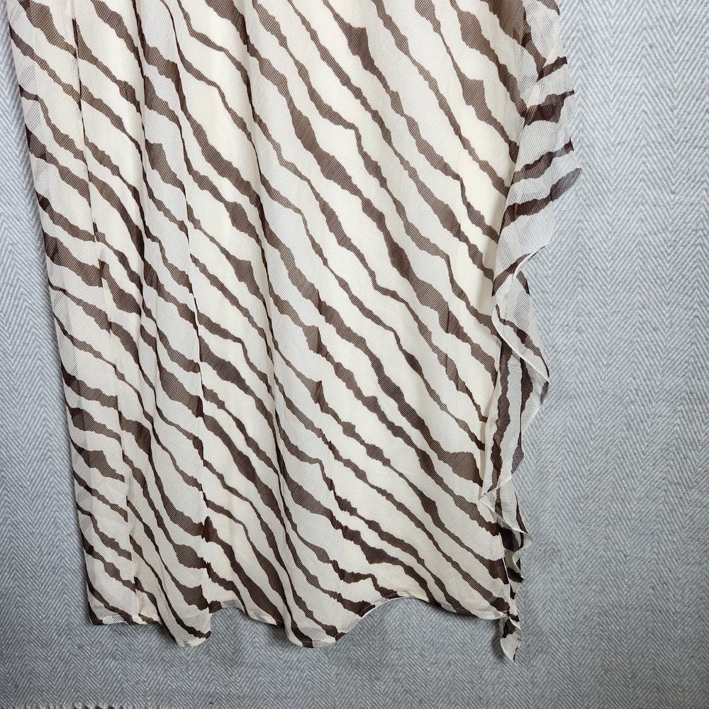Future Collective Jenee Naylor Chic Ruffle Brown and Cream Women's M Dress - Picture 11 of 14